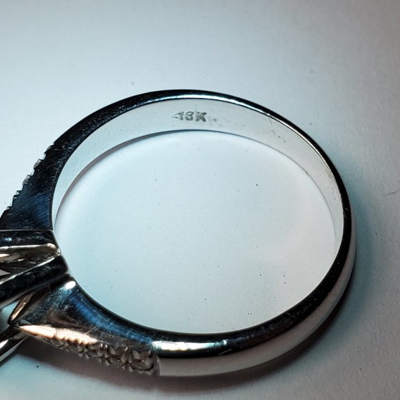 Beautiful 18K white gold  black diamond ring - Picture 6 of 7